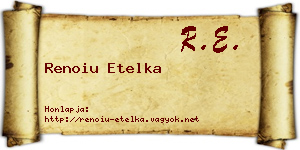 Renoiu Etelka névjegykártya